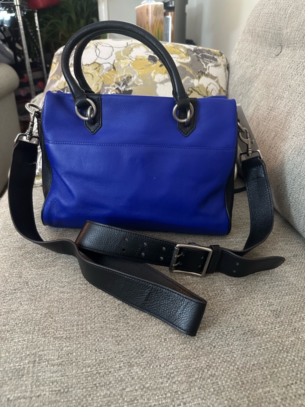 Aimee KESTENBERG Cool One-of-a-Kind Cobalt Leather Satchel NWT - Picture 11 of 15